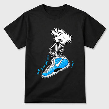 Best Sneakerfit for Sneakerheads Graphic Tees To Match Air Foamposite One University Blue Sneakers – Cartoon Hands Tee Black 2