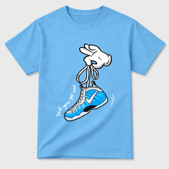 Best Sneakerfit for Sneakerheads Graphic Tees To Match Air Foamposite One University Blue Sneakers – Cartoon Hands Tee Carolina Blue 2