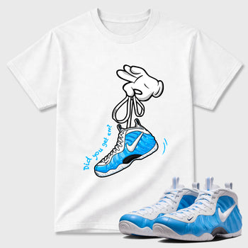 Cartoon Hands SNRT Sneaker Tees - Air Foamposite Pro University Blue - SNRT Sneaker T-shirts