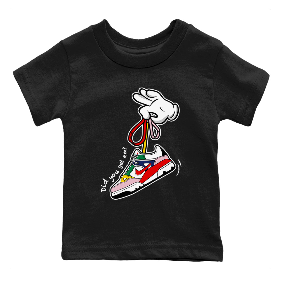 AF 3 Nigo shirtsto match jordans Cartoon Hands sneaker match tees Air Force 3 Low x Nigo Blue Void and Tour Yellow match shoes to clothes SNRT Sneaker Tees Youth Baby Black 2 tee