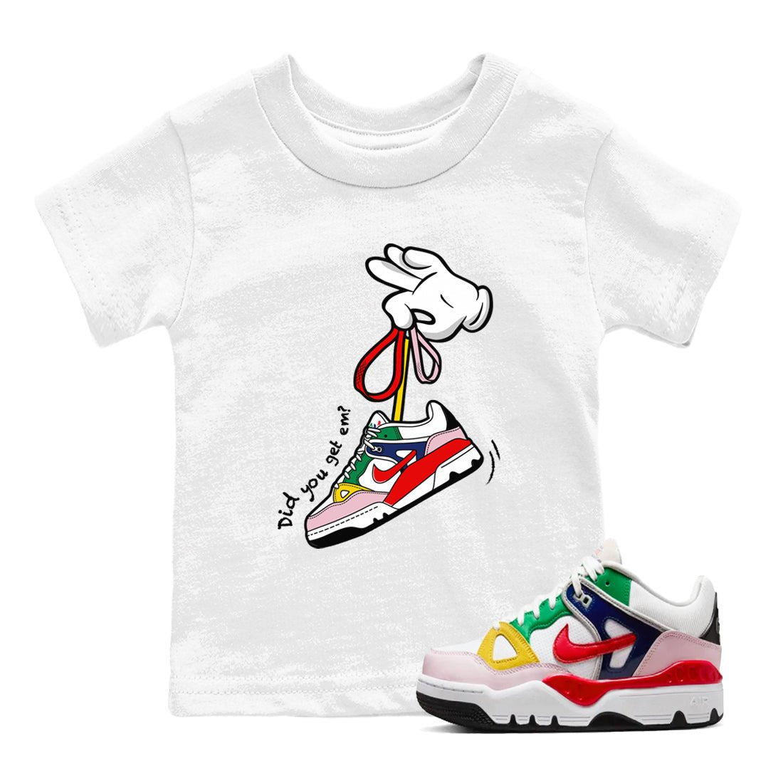 AF 3 Nigo shirtsto match jordans Cartoon Hands sneaker match tees Air Force 3 Low x Nigo Blue Void and Tour Yellow match shoes to clothes SNRT Sneaker Tees Youth Baby White 1 tee