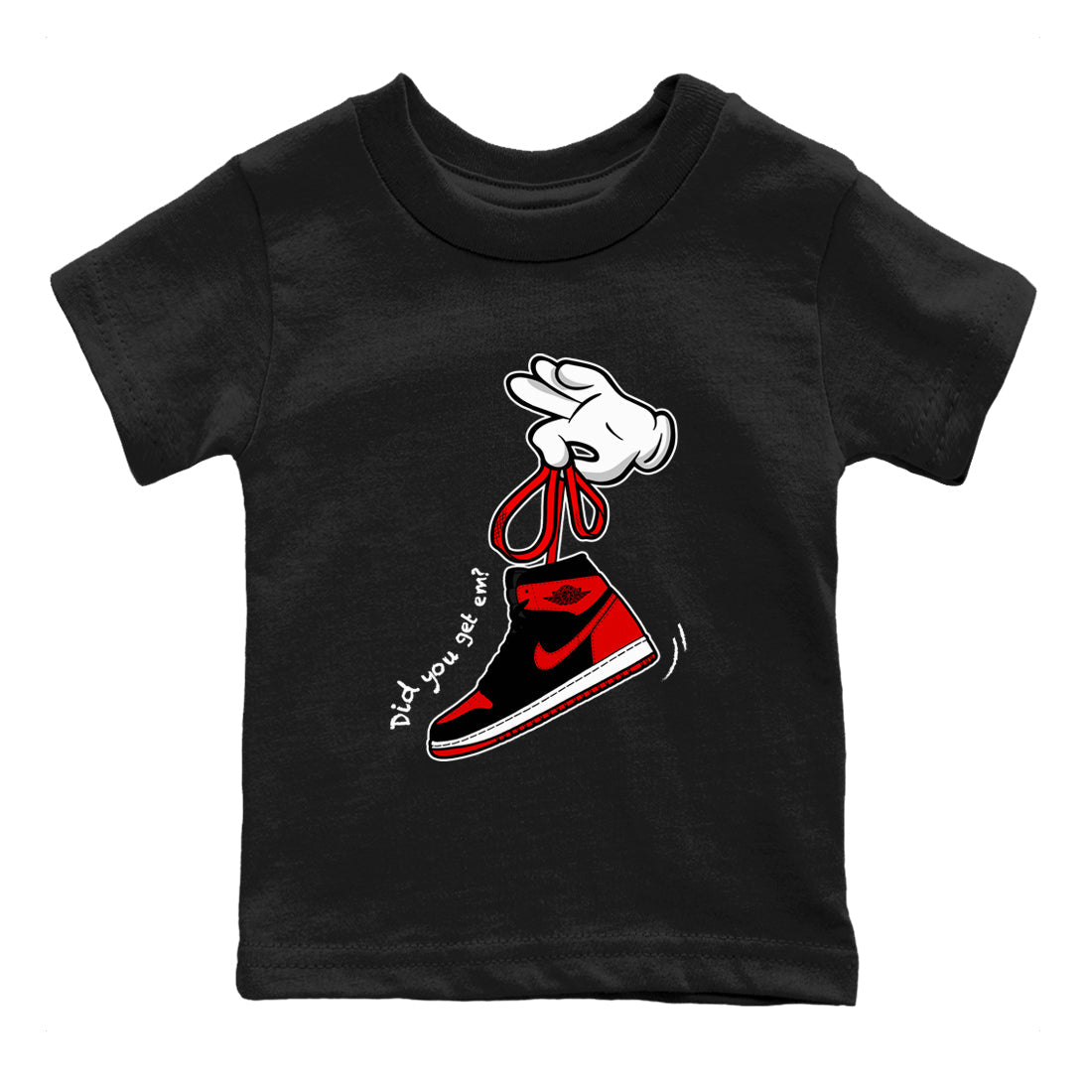 1s '85 Bred shirts to match jordans Cartoon Hands best t shirts to wear with jordans Air Jordan 1 Retro HIgh OG '85 Bred match shoes to clothes SNRT Sneaker Tees Youth Baby Black 2 tee