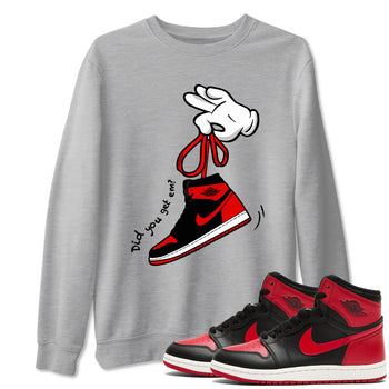 1s '85 Bred shirts to match jordans Cartoon Hands best t shirts to wear with jordans Air Jordan 1 Retro HIgh OG '85 Bred match shoes to clothes SNRT Sneaker Tees unisex cotton Heather Grey 1 shirts
