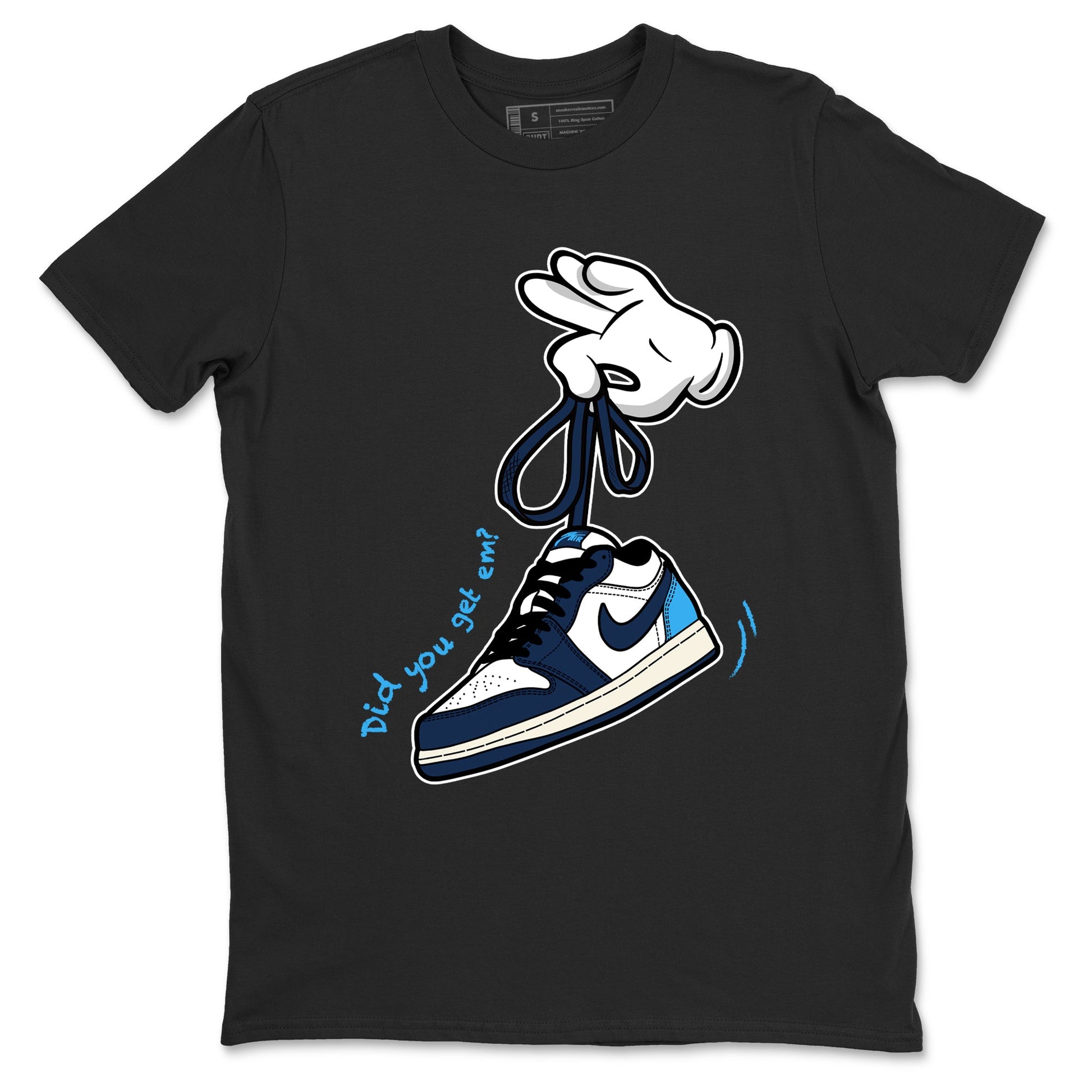 1s Obsidian shirts to match jordans Cartoon Hands sneaker match tees Air Jordan 1 Low OG Obsidian match shoes to clothes SNRT Sneaker Tees unisex cotton Black 2 shirts