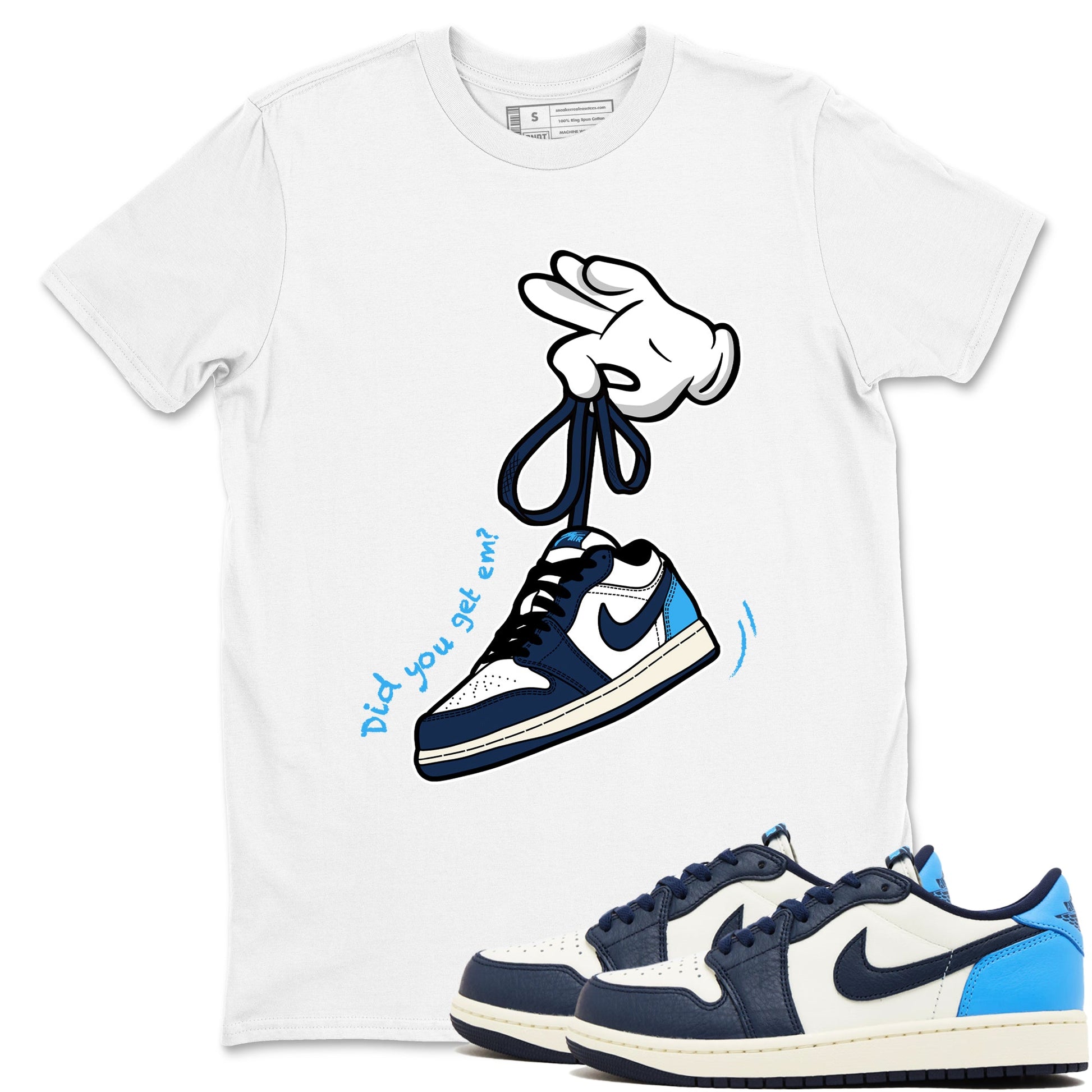 1s Obsidian shirts to match jordans Cartoon Hands sneaker match tees Air Jordan 1 Low OG Obsidian match shoes to clothes SNRT Sneaker Tees unisex cotton Heather Grey 1 shirts