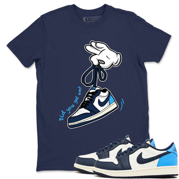 1s Obsidian shirts to match jordans Cartoon Hands sneaker match tees Air Jordan 1 Low OG Obsidian match shoes to clothes SNRT Sneaker Tees unisex cotton Navy 1 shirts
