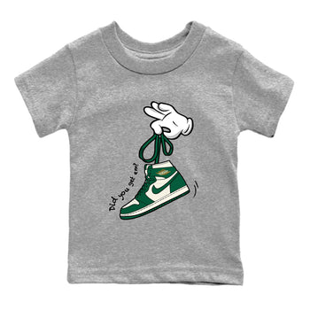 Sneaker Threads – Sneaker Tees To Match Air Jordan 1 Pro Green – Cartoon Hands Youth Graphic Tee Heather Grey 2. Perfect for Jordan releases 2025 colorways.