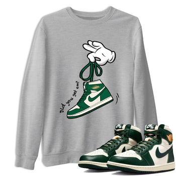 Sneaker Threads – Sneaker Tees To Match Air Jordan 1 Pro Green – Cartoon Hands Graphic Tee Heather Grey 1. Perfect for Jordan releases 2025 colorways.