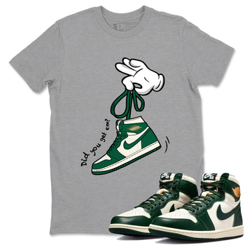 Sneaker Threads – Sneaker Tees To Match Air Jordan 1 Pro Green – Cartoon Hands Graphic Tee Heather Grey 1. Perfect for Jordan releases 2025 colorways.
