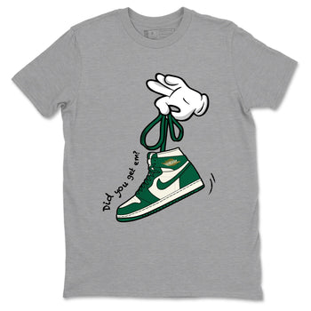 Sneaker Threads – Sneaker Tees To Match Air Jordan 1 Pro Green – Cartoon Hands Graphic Tee Heather Grey 2. Perfect for Jordan releases 2025 colorways.