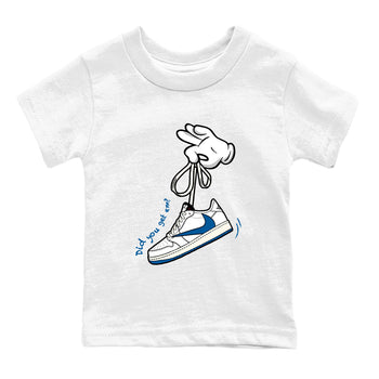 Sneaker match tees – Sneaker Tees To Match Air Jordan 1 Travis Scott Fragment Shoes – Cartoon Hands Kids T-Shirt White 2