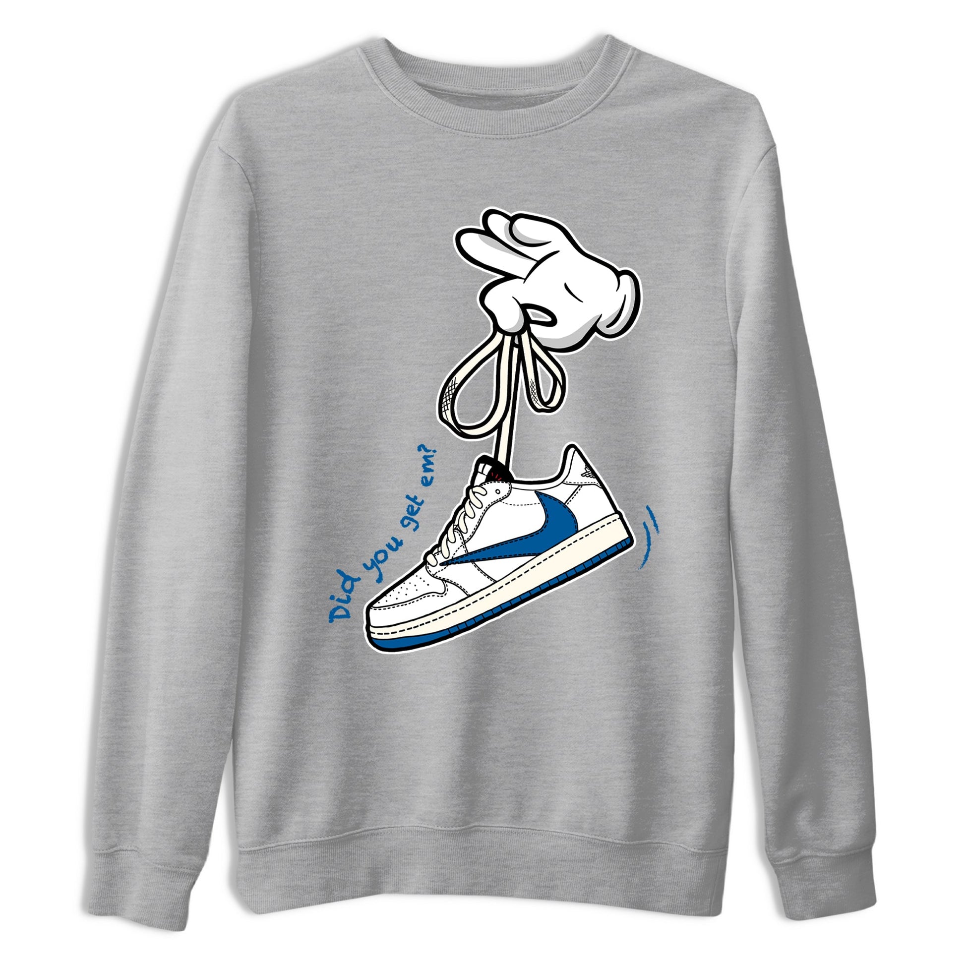 Sneaker match tees – Sneaker Tees To Match Air Jordan 1 Travis Scott Fragment Shoes – Cartoon Hands Tee Heather Grey 2