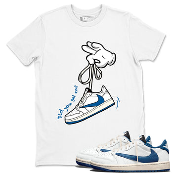Sneaker match tees – Sneaker Tees To Match Air Jordan 1 Travis Scott Fragment Shoes – Cartoon Hands Tee White 1