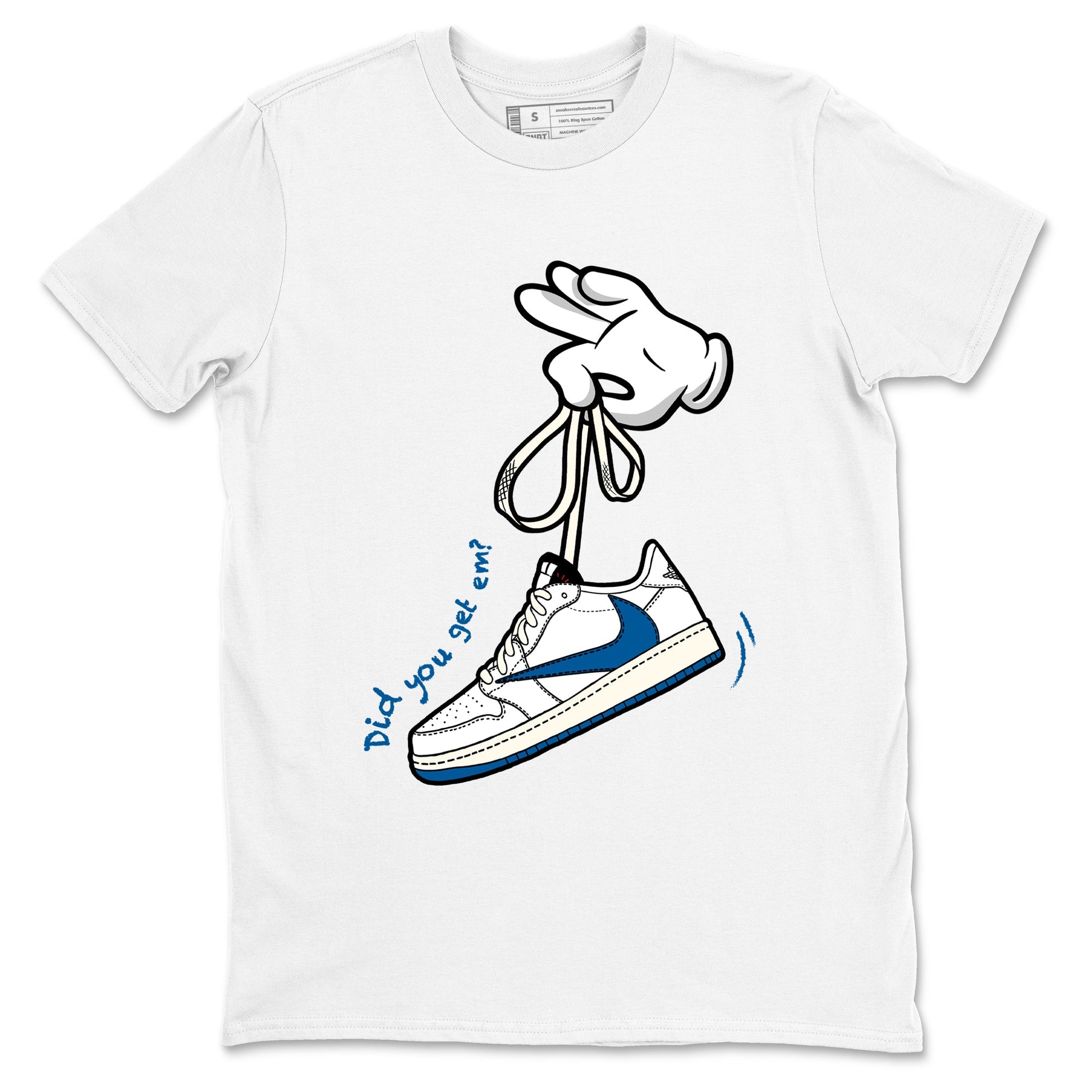 Sneaker match tees – Sneaker Tees To Match Air Jordan 1 Travis Scott Fragment Shoes – Cartoon Hands Tee White 2