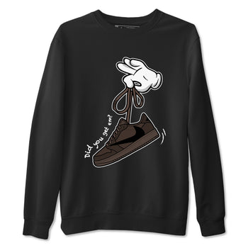 AJ1 Travis Scott Velvet Brown and Dark Mocha shirts to match jordans Cartoon Hands sneaker match tees 1s Travis Scott Velvet Brown match shoes to clothes SNRT Sneaker Tees unisex cotton Black 2 shirts