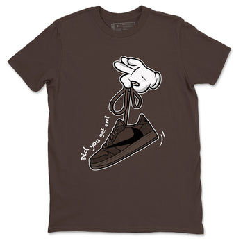 AJ1 Travis Scott Velvet Brown and Dark Mocha shirts to match jordans Cartoon Hands sneaker match tees 1s Travis Scott Velvet Brown match shoes to clothes SNRT Sneaker Tees unisex cotton Dark Chocolate 2 shirts