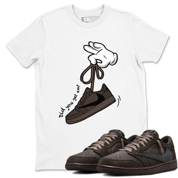 AJ1 Travis Scott Velvet Brown and Dark Mocha shirts to match jordans Cartoon Hands sneaker match tees 1s Travis Scott Velvet Brown match shoes to clothes SNRT Sneaker Tees unisex cotton White 1 shirts