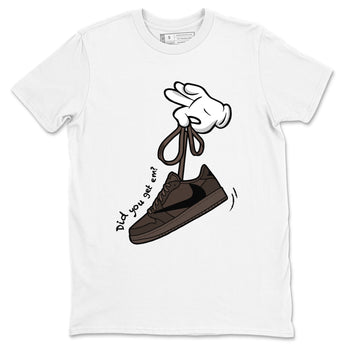 AJ1 Travis Scott Velvet Brown and Dark Mocha shirts to match jordans Cartoon Hands sneaker match tees 1s Travis Scott Velvet Brown match shoes to clothes SNRT Sneaker Tees unisex cotton White 2 shirts