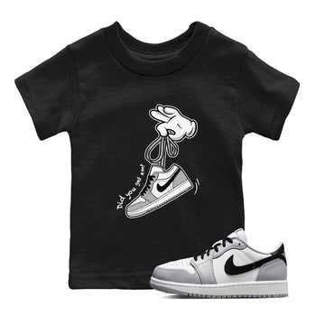 1s Wolf Grey shirts to match jordans Cartoon Hands sneaker match tees Air Jordan 1 Wolf Grey SNRT Sneaker Tees streetwear brand Baby and Youth Black 1 cotton tee