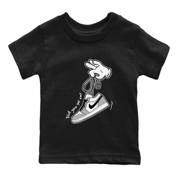 1s Wolf Grey shirts to match jordans Cartoon Hands sneaker match tees Air Jordan 1 Wolf Grey SNRT Sneaker Tees streetwear brand Baby and Youth Black 2 cotton tee