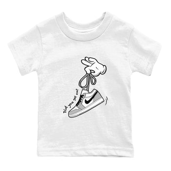 1s Wolf Grey shirts to match jordans Cartoon Hands sneaker match tees Air Jordan 1 Wolf Grey SNRT Sneaker Tees streetwear brand Baby and Youth White 2 cotton tee