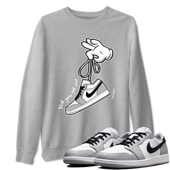 1s Wolf Grey shirts to match jordans Cartoon Hands sneaker match tees Air Jordan 1 Wolf Grey SNRT Sneaker Tees streetwear brand Heather Grey 1 unisex cotton tee