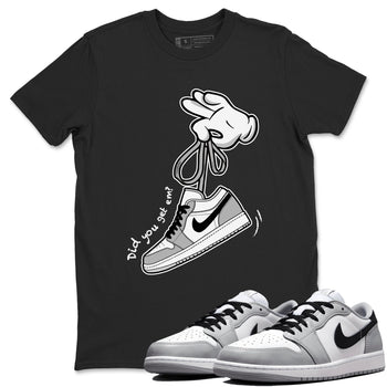 1s Wolf Grey shirts to match jordans Cartoon Hands sneaker match tees Air Jordan 1 Wolf Grey SNRT Sneaker Tees streetwear brand Black 1 unisex cotton tee