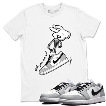 1s Wolf Grey shirts to match jordans Cartoon Hands sneaker match tees Air Jordan 1 Wolf Grey SNRT Sneaker Tees streetwear brand White 1 unisex cotton tee