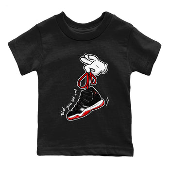 11s Bred Velvet shirts to match jordans Cartoon Hands sneaker match tees Air Jordan 11 Retro Bred Velvet match shoes to clothes SNRT Sneaker Tees Youth Baby Black 2 tee