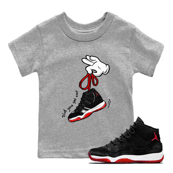 11s Bred Velvet shirts to match jordans Cartoon Hands sneaker match tees Air Jordan 11 Retro Bred Velvet match shoes to clothes SNRT Sneaker Tees Youth Baby Heather Grey 1 tee