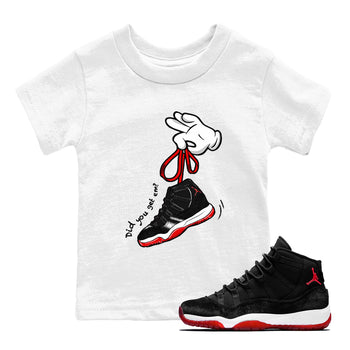 11s Bred Velvet shirts to match jordans Cartoon Hands sneaker match tees Air Jordan 11 Retro Bred Velvet match shoes to clothes SNRT Sneaker Tees Youth Baby White 1 tee