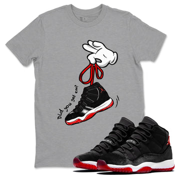 11s Bred Velvet shirts to match jordans Cartoon Hands sneaker match tees Air Jordan 11 Retro Bred Velvet match shoes to clothes SNRT Sneaker Tees unisex cotton Heather Grey 1 shirts