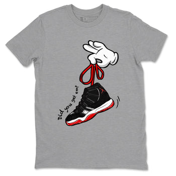 11s Bred Velvet shirts to match jordans Cartoon Hands sneaker match tees Air Jordan 11 Retro Bred Velvet match shoes to clothes SNRT Sneaker Tees unisex cotton Heather Grey 2 shirts