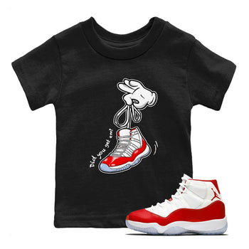 11s Cherry shirts to match jordans Cartoon Hands sneaker match tees Air Jordan 11 Retro Cherry match shoes to clothes SNRT Sneaker Tees Youth Baby Black 1 tee