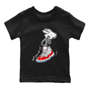 11s Cherry shirts to match jordans Cartoon Hands sneaker match tees Air Jordan 11 Retro Cherry match shoes to clothes SNRT Sneaker Tees Youth Baby Black 2 tee