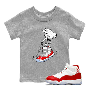 11s Cherry shirts to match jordans Cartoon Hands sneaker match tees Air Jordan 11 Retro Cherry match shoes to clothes SNRT Sneaker Tees Youth Baby Heather Grey 1 tee