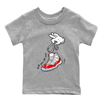 11s Cherry shirts to match jordans Cartoon Hands sneaker match tees Air Jordan 11 Retro Cherry match shoes to clothes SNRT Sneaker Tees Youth Baby Heather Grey 2 tee