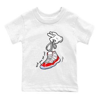 11s Cherry shirts to match jordans Cartoon Hands sneaker match tees Air Jordan 11 Retro Cherry match shoes to clothes SNRT Sneaker Tees Youth Baby White 2 tee