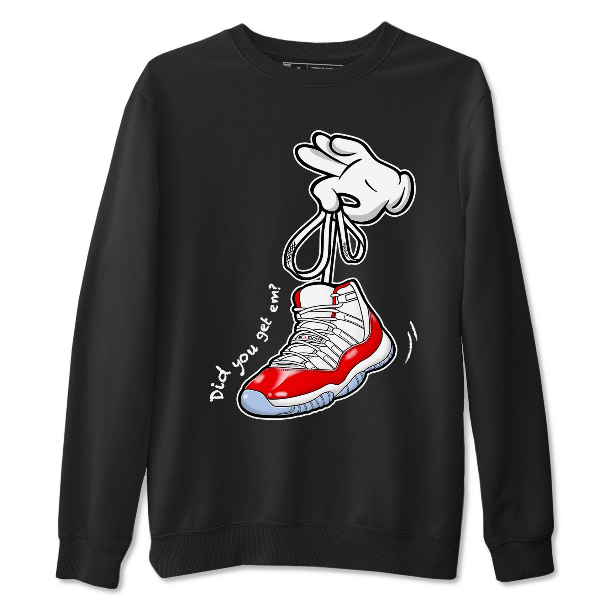 11s Cherry shirts to match jordans Cartoon Hands sneaker match tees Air Jordan 11 Retro Cherry match shoes to clothes SNRT Sneaker Tees unisex cotton Black 2 shirts