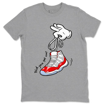 11s Cherry shirts to match jordans Cartoon Hands sneaker match tees Air Jordan 11 Retro Cherry match shoes to clothes SNRT Sneaker Tees unisex cotton Heather Grey 2 shirts