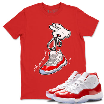 11s Cherry shirts to match jordans Cartoon Hands sneaker match tees Air Jordan 11 Retro Cherry match shoes to clothes SNRT Sneaker Tees unisex cotton Red 1 shirts