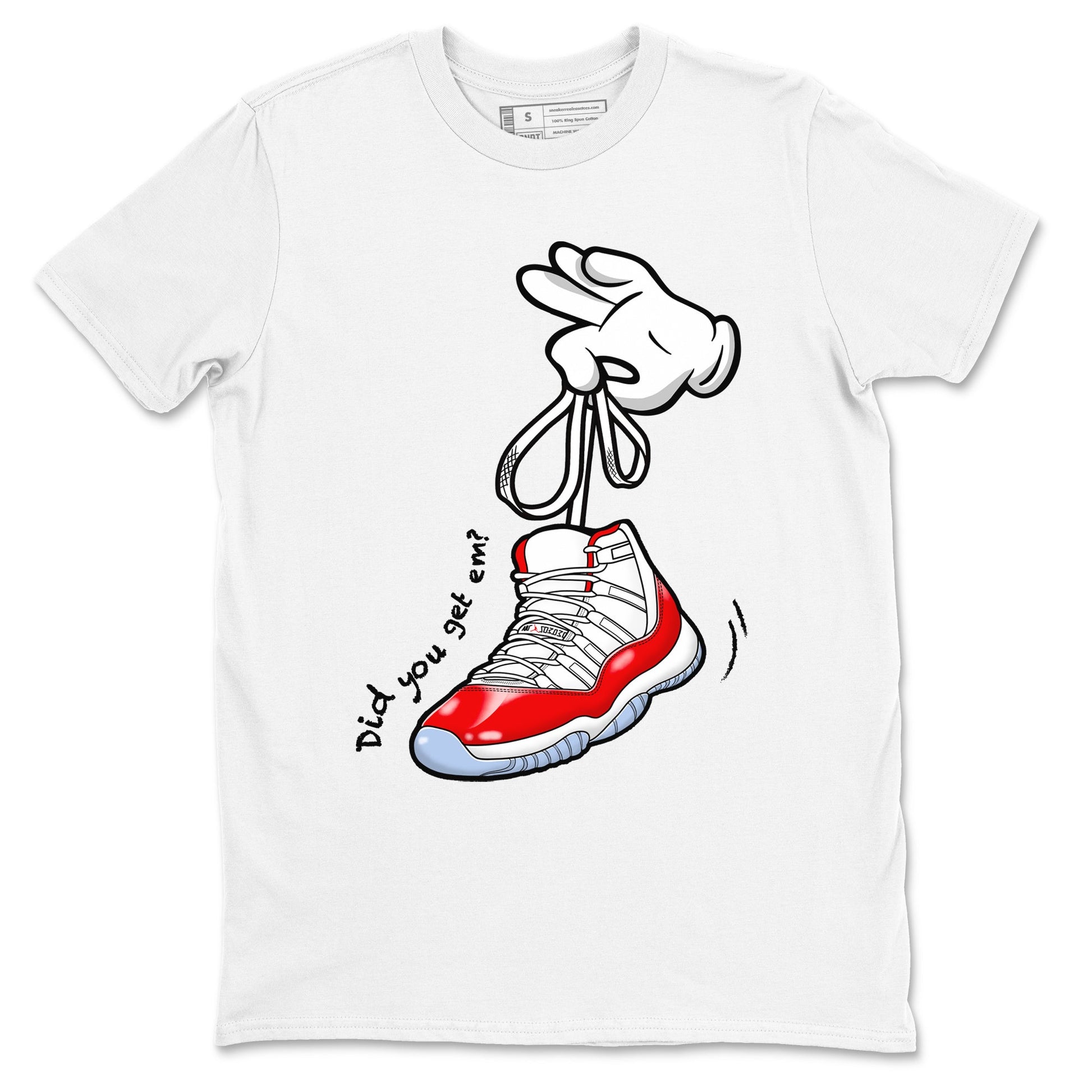 11s Cherry shirts to match jordans Cartoon Hands sneaker match tees Air Jordan 11 Retro Cherry match shoes to clothes SNRT Sneaker Tees unisex cotton White 2 shirts