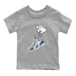 11s Diffused Blue shirts to match jordans Cartoon Hands sneaker match tees Air Jordan 11 Diffused Blue SNRT Sneaker Release Tees Youth Baby Heather Grey 2 crew neck shirts