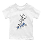 11s Diffused Blue shirts to match jordans Cartoon Hands sneaker match tees Air Jordan 11 Diffused Blue SNRT Sneaker Release Tees Youth Baby White 2 crew neck shirts