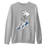 11s Diffused Blue shirts to match jordans Cartoon Hands sneaker match tees Air Jordan 11 Diffused Blue SNRT Sneaker Release Tees unisex cotton Heather Grey 2 crew neck shirts