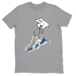 11s Diffused Blue shirts to match jordans Cartoon Hands sneaker match tees Air Jordan 11 Diffused Blue SNRT Sneaker Release Tees unisex cotton Heather Grey 2 crew neck shirts