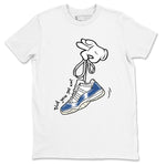 11s Diffused Blue shirts to match jordans Cartoon Hands sneaker match tees Air Jordan 11 Diffused Blue SNRT Sneaker Release Tees unisex cotton White 2 crew neck shirts