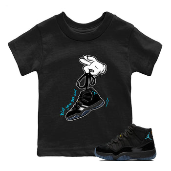 Sneaker Threads – Sneaker Tees To Match Air Jordan 11 Retro Gamma – Cartoon Hands Youth Graphic Tee Black 1. Perfect for Jordan releases 2025 colorways.