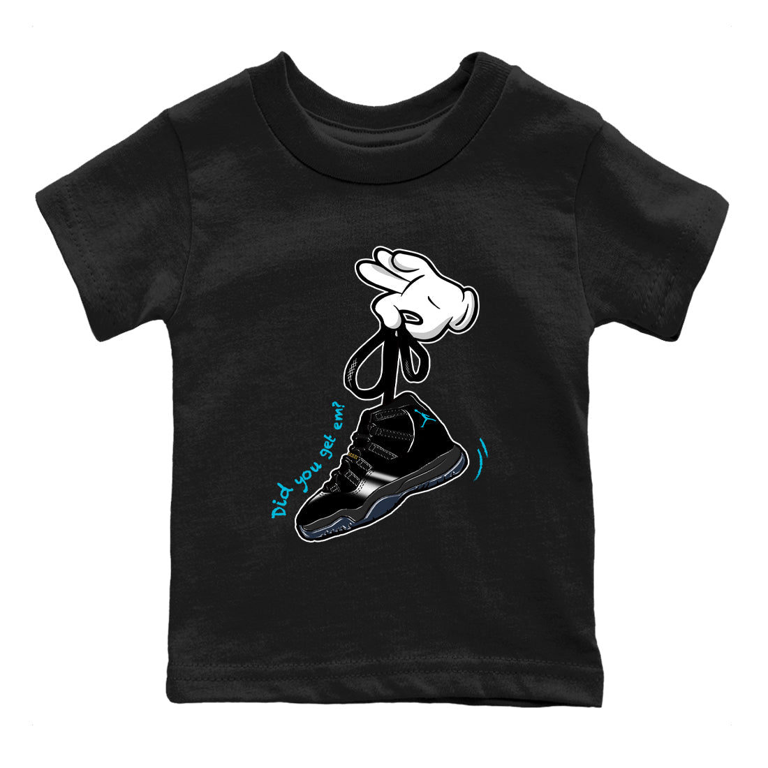 Sneaker Threads – Sneaker Tees To Match Air Jordan 11 Retro Gamma – Cartoon Hands Youth Graphic Tee Black 2. Perfect for Jordan releases 2025 colorways.