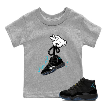Sneaker Threads – Sneaker Tees To Match Air Jordan 11 Retro Gamma – Cartoon Hands Youth Graphic Tee Heather Grey 1. Perfect for Jordan releases 2025 colorways.